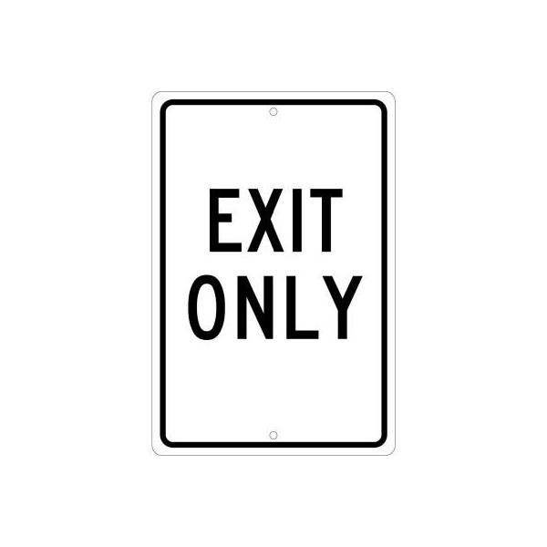 Aluminum Sign - Exit Only - .063 in Thick,